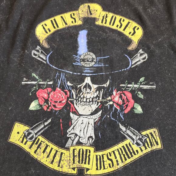 Guns N Roses Appetite For Destruction Short Sleeve Acid Wash T-Shirt Size Large - Picture 10 of 12
